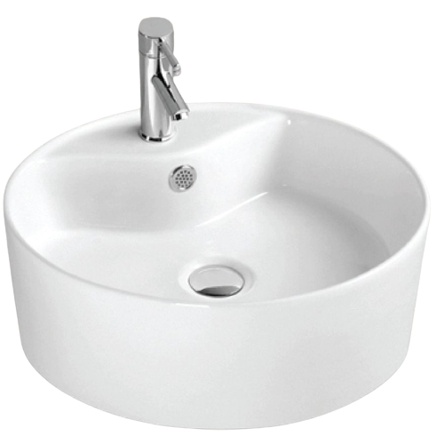 Chậu rửa mặt Lavabo ARINO AR610, bàn tròn trắng, kích thước 400 x 400 x155mm, chất liệu sứ, men chống dính