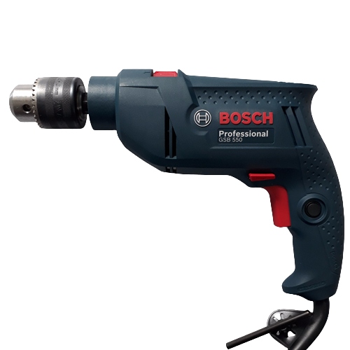 Máy khoan động lực 13mm - 500W Bosch GSB 550, đường kính khoan bê tông 13mm, khoan thép 10mm, khoan gỗ 25 mm
