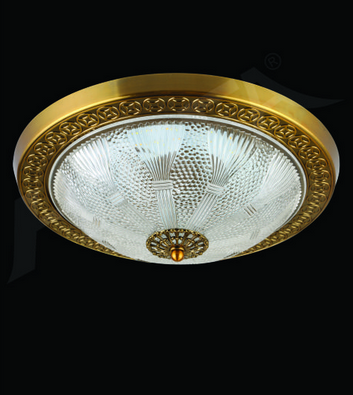 Đèn ốp trần mâm led cổ điển 360W Hufa Y021/380 3 chế độ, kích thước 380mm, vành đèn bằng atimol, chao đèn bằng thủy tinh