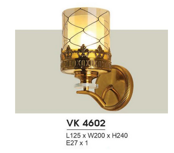 Đèn vách kính HUFA VK 4602, kích thước L125*W200*H240mm, đui đèn E27*1 bóng, không bao gồm bóng