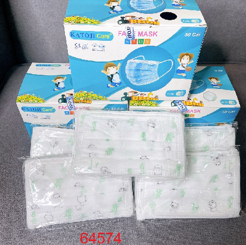 Khẩu trang y tế dành cho bé trai ( HOA VĂN HÌNH ) 4 lớp vải không dệt KATOJI, 1 hộp 50 cái , thùng 20 hộp
