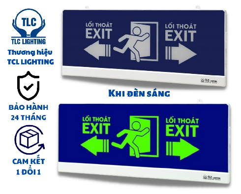 Đèn thoát hiểm Exit TLC-EX1-LT-01M-05, ánh sáng xanh lá