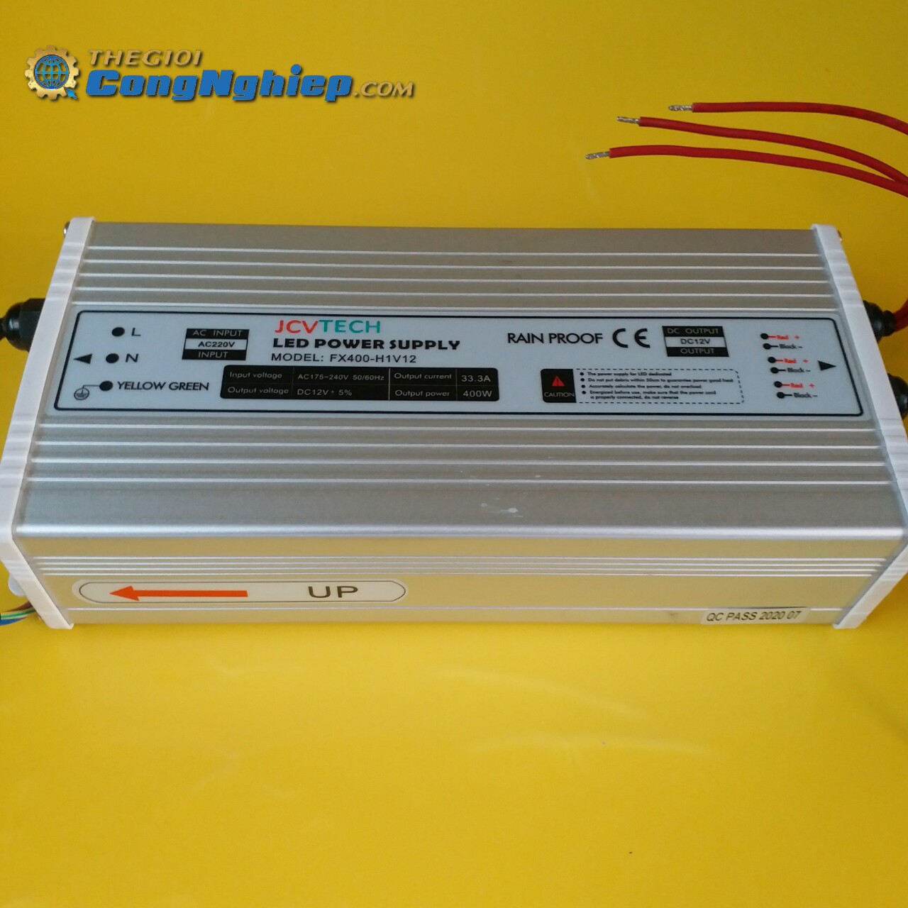 Nguồn 400W cho led dây JCVTECH FX400-H1V12, điện áp vào 220v, điện áp ra 12V