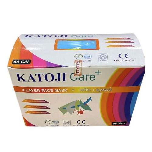 Khẩu trang y tế 4 lớp vải không dệt KATOJI Care+ màu trắng, hộp 50 cái