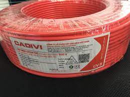Dây điện đơn CV 2 Cadivi, màu đỏ, cuộn 100m