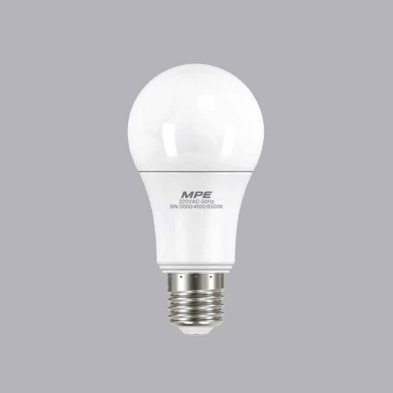 Đèn led Bulb 9W MPE, 60x110 mm - LB-9T/3DIM 6000-6500K, ánh sáng trắng