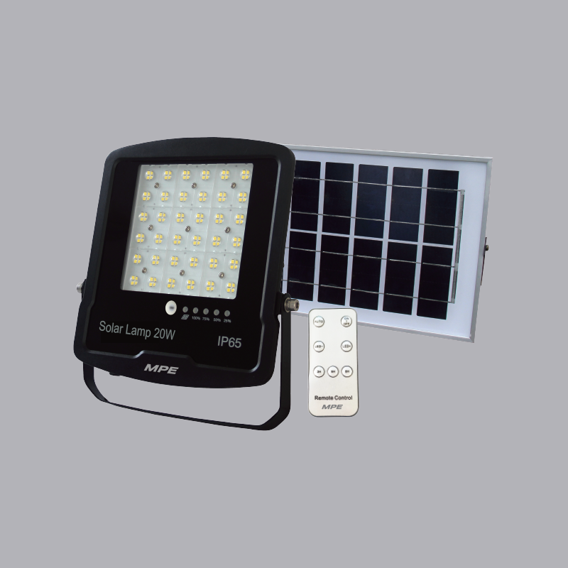 Đèn Led pha năng lượng mặt trời MPE 200W - SFLD-200V ánh sáng vàng
