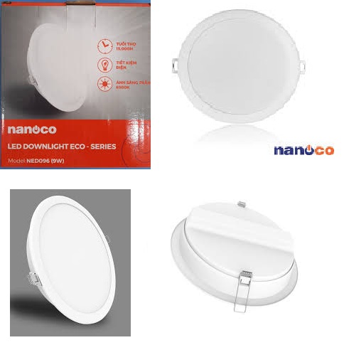 Đèn LED downlight âm trần viền trắng 9W ánh sáng trung tính Nanoco NSD094W110