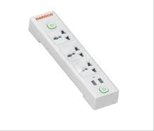 Ổ cắm có dây, 2 USB, 2 công tắc Nanoco NES332U-3, 15A-220V