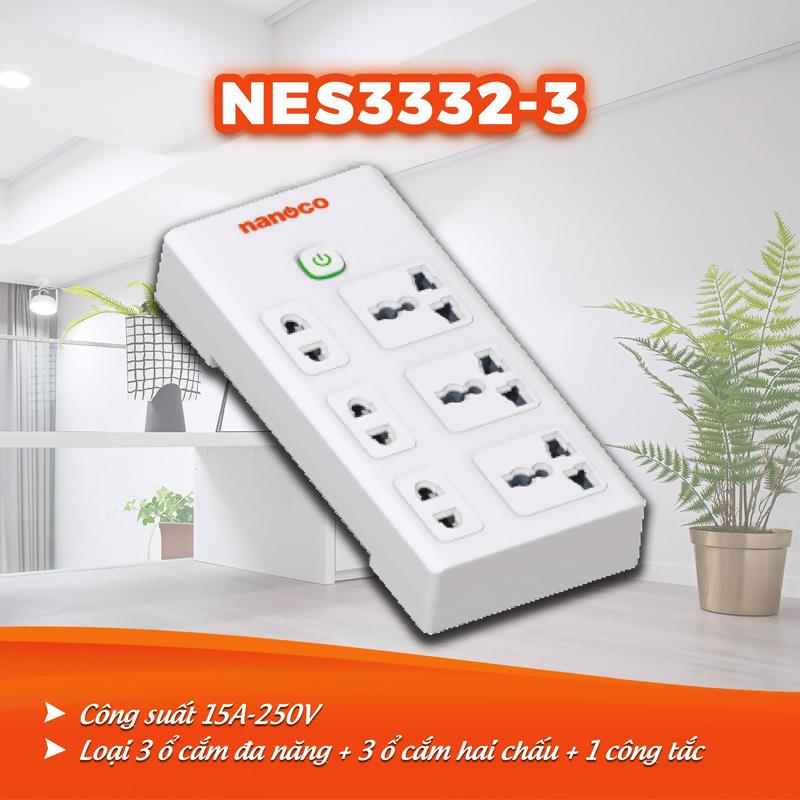 Ổ Cắm Có Dây Nanoco NES3332-3S1