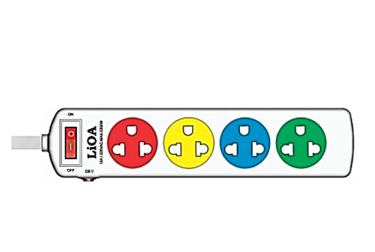 Ổ cắm kéo dài có công tắc , chống quá tải CB 2200W/ 220VAC MAX 10A - 4SNW3.2.10 dây 3m