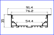 Thanh nhôm profile T9235, cây dài 3m