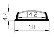 Thanh nhôm profile U1804, cây dài 3m