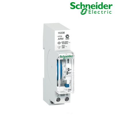 Bộ hẹn giờ 24h Schneider 15336, 1 kênh 16A, pin dự trữ 100h