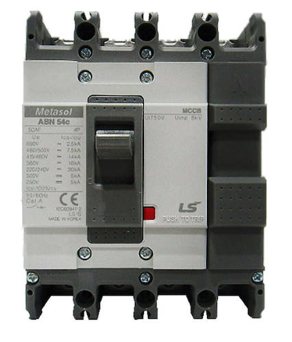 Cầu dao điện MCCB 100A 22KA, LS ABN104c, loại khối 4 Pha