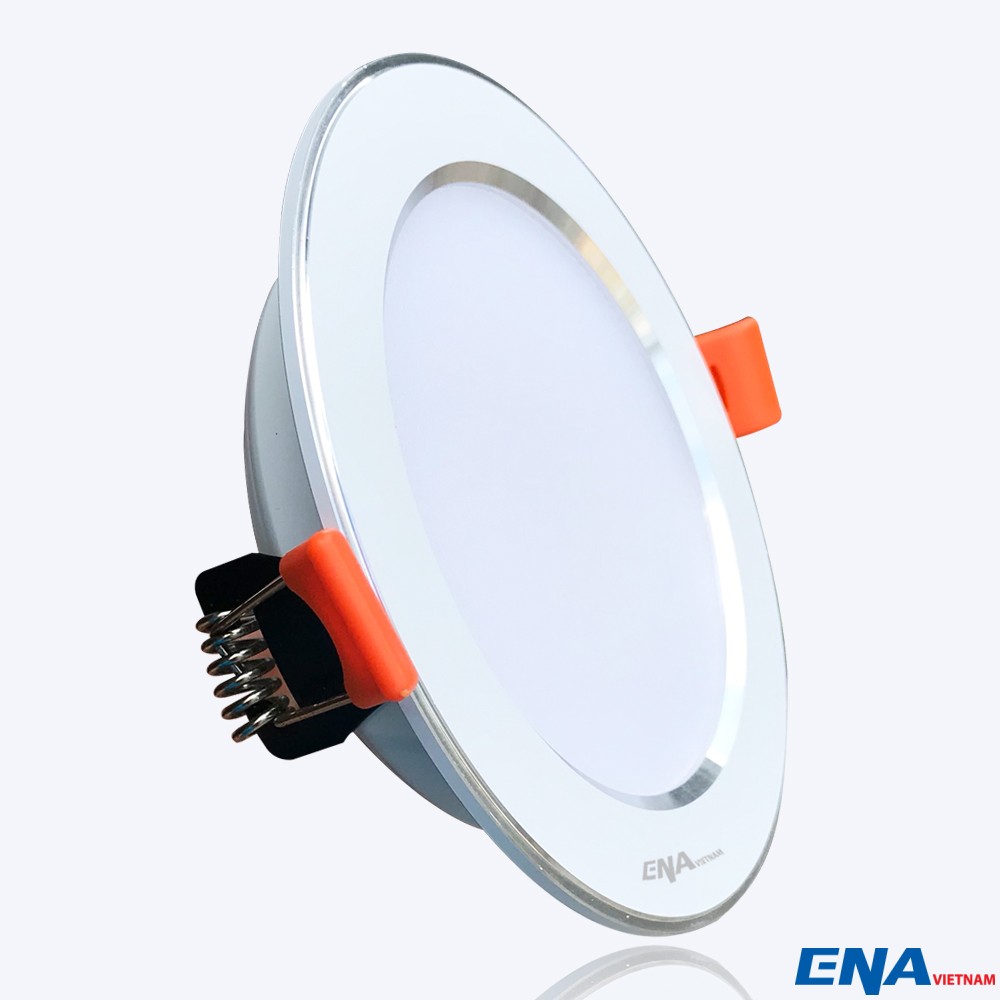 Đèn led downlight âm trần viền bạc 9W Ø105 DTF series ENA DTF09-140/SE3B, 3 màu ánh sáng