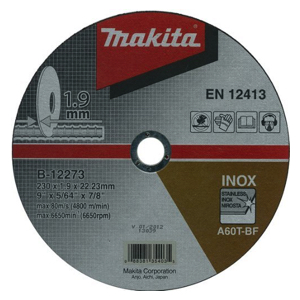 Đá cắt inox 230×1.9×22.23mm Makita B-12273