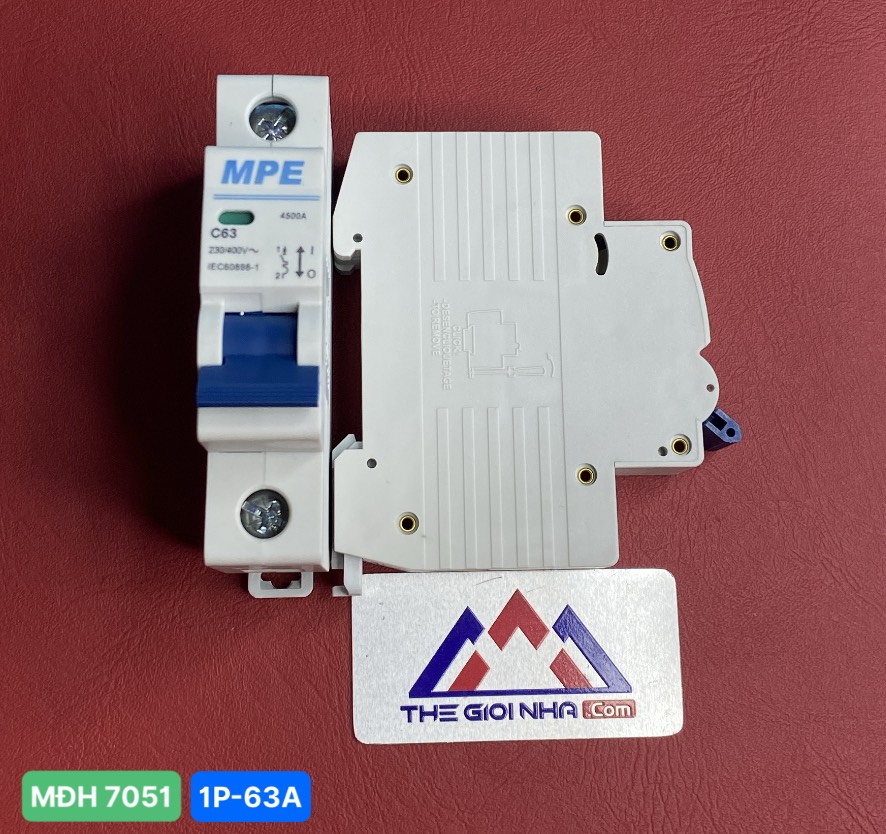 Cầu dao tự động MPE - số cực 1P, dòng định mức In 63A, Icu 4.5kA - MP4-C163