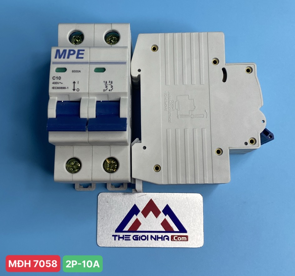 Cầu dao tự động MPE - số cực 2P, dòng định mức In 10A, Icu 6kA - MP6-C210