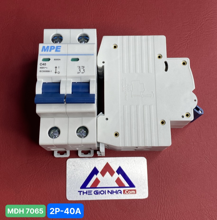 Cầu dao tự động MPE - số cực 2P, dòng định mức In 40A, Icu 6kA - MP6-C240