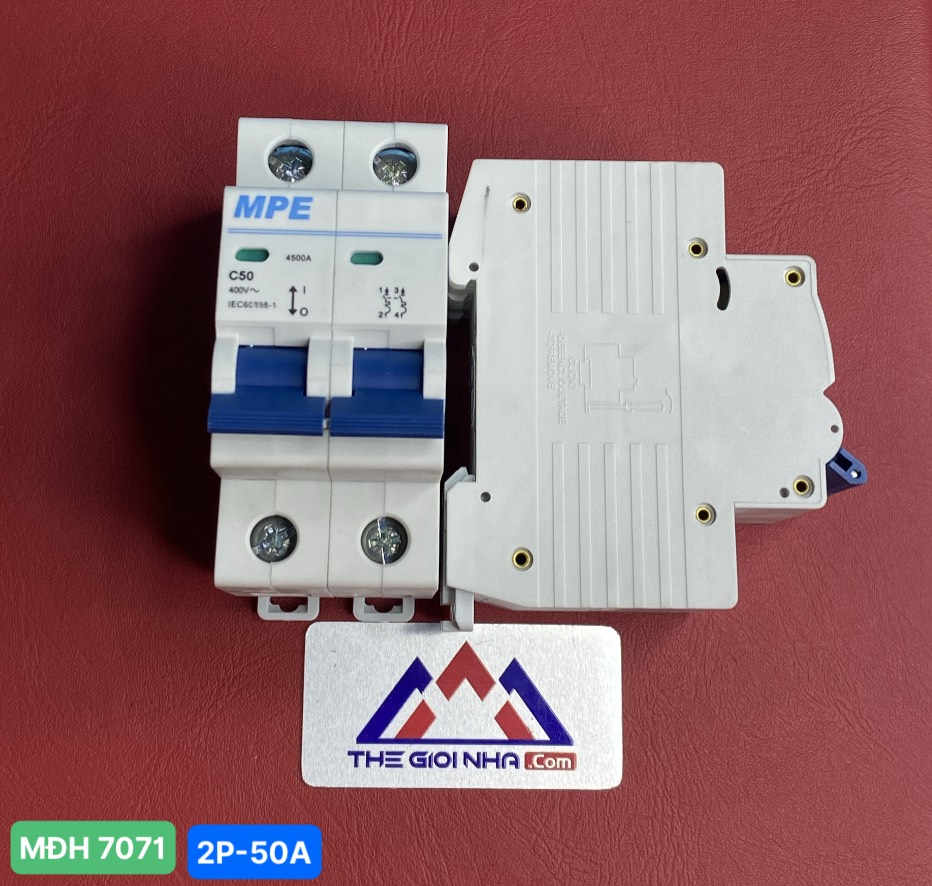 Cầu dao tự động MPE - số cực 2P, dòng định mức In 50A, Icu 4.5kA - MP4-C250