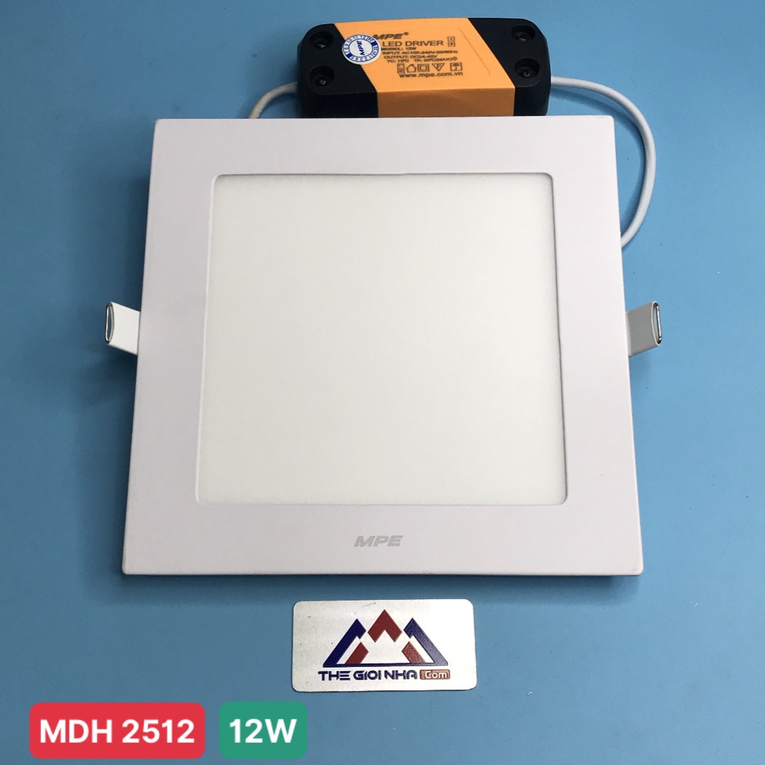 Đèn led vuông âm trần 12W MPE SPL-12T, ánh sáng trắng, KT 170 x 170mm, đục lỗ 150 x 150 mm