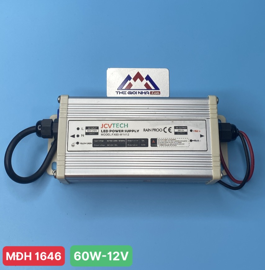 Nguồn 60W cho led dây JCVTECH FX60-W1V12, điện áp vào 220v, điện áp ra 12V