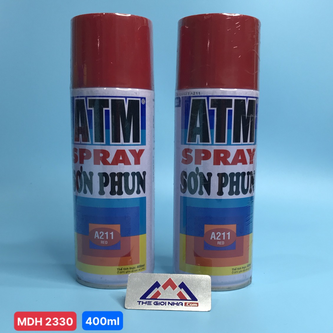Sơn xịt Atm spray A211 màu đỏ 400ml (red), 12 chai/ 1 thùng