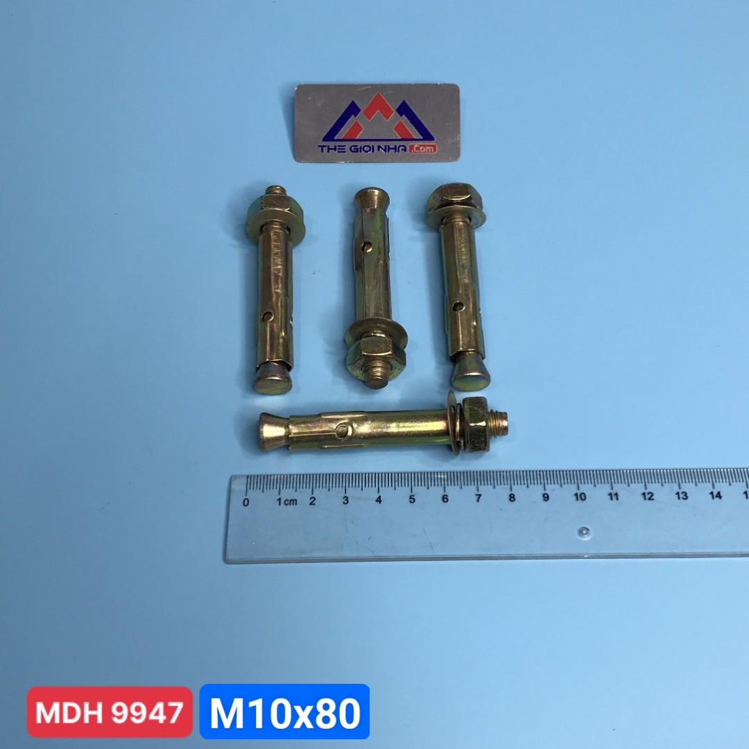 Tắc kê sắt xi vàng M10, KT 10x80mm