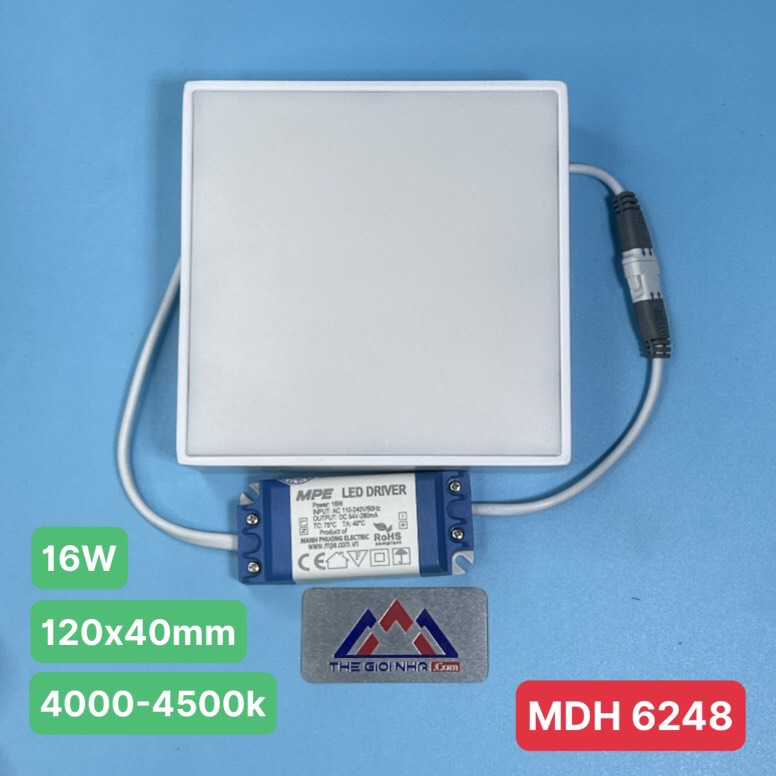 Đèn led downlight vuông ốp trần nổi tràn viền 16W MPE ,120x120x38mm - SSDL-16N ánh sáng trung tính