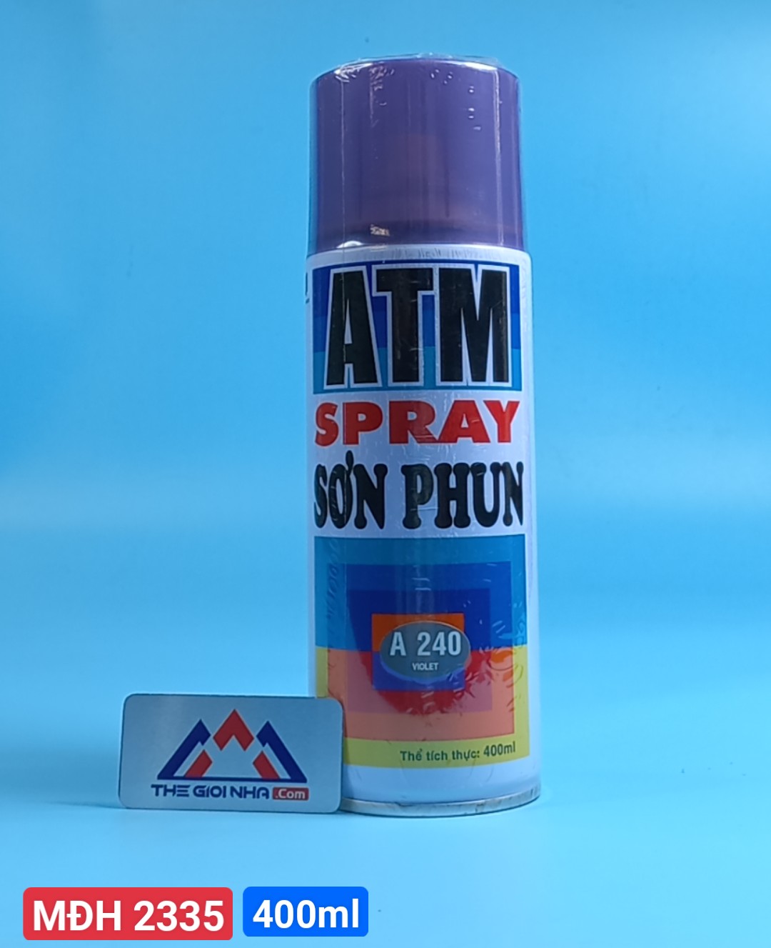 Sơn xịt ATM spray A240 màu tím 400ml (violet), 12 chai/ 1 thùng