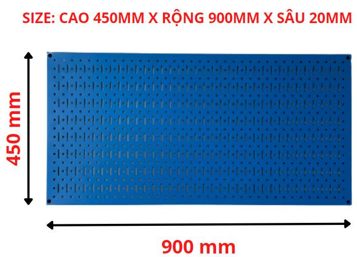 Bảng treo dụng cụ 90x45cm màu xanh