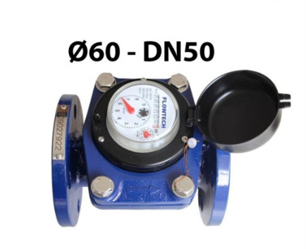 Đồng hồ nước sạch Flowtech phi 60 – DN50 | Thân gang, nối bích LXSG-50