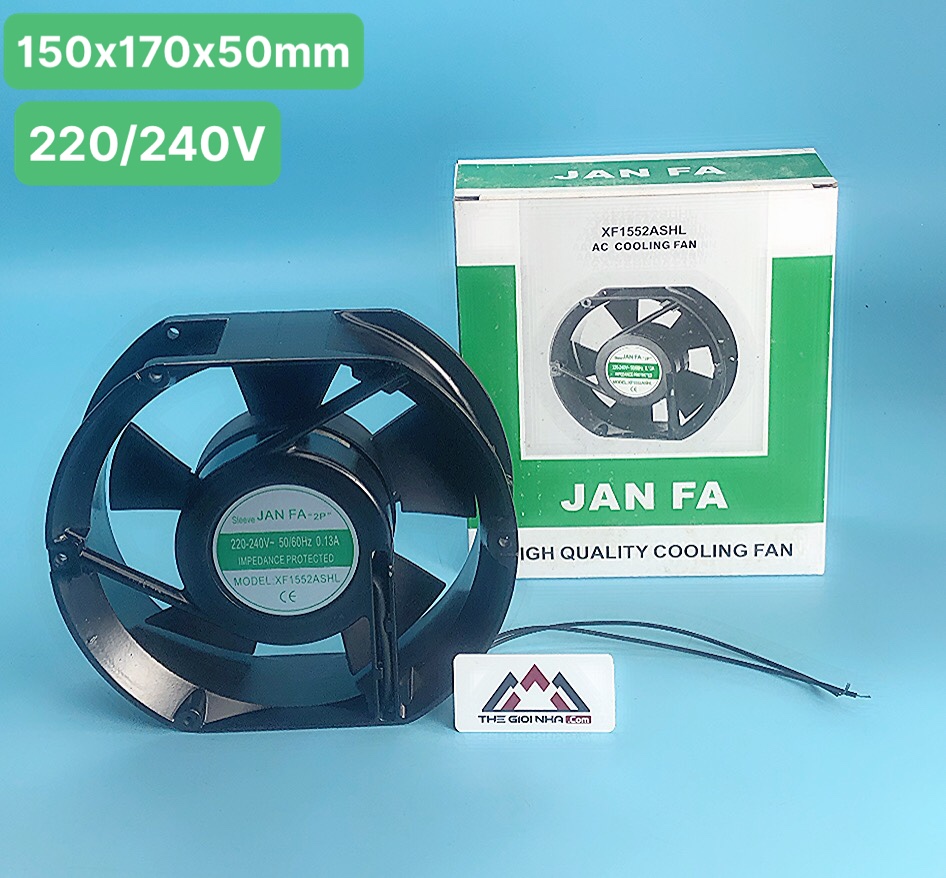 Quạt tản nhiệt Janfa XF1552ASHL, kích thước 150x170x50mm điện áp AC 220/240V, oval
