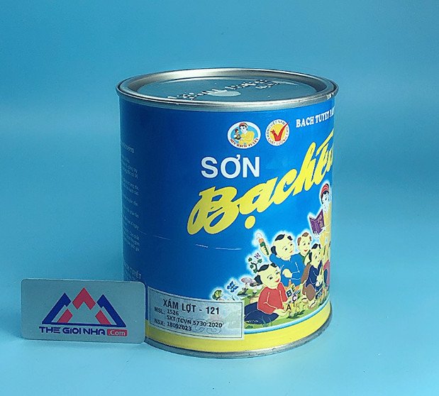 Sơn dầu Bạch Tuyết màu xám lợt 121, hộp 0.4kg