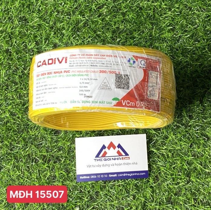 Dây đơn mềm ruột đồng VCm 0.75mm2 Cadivi