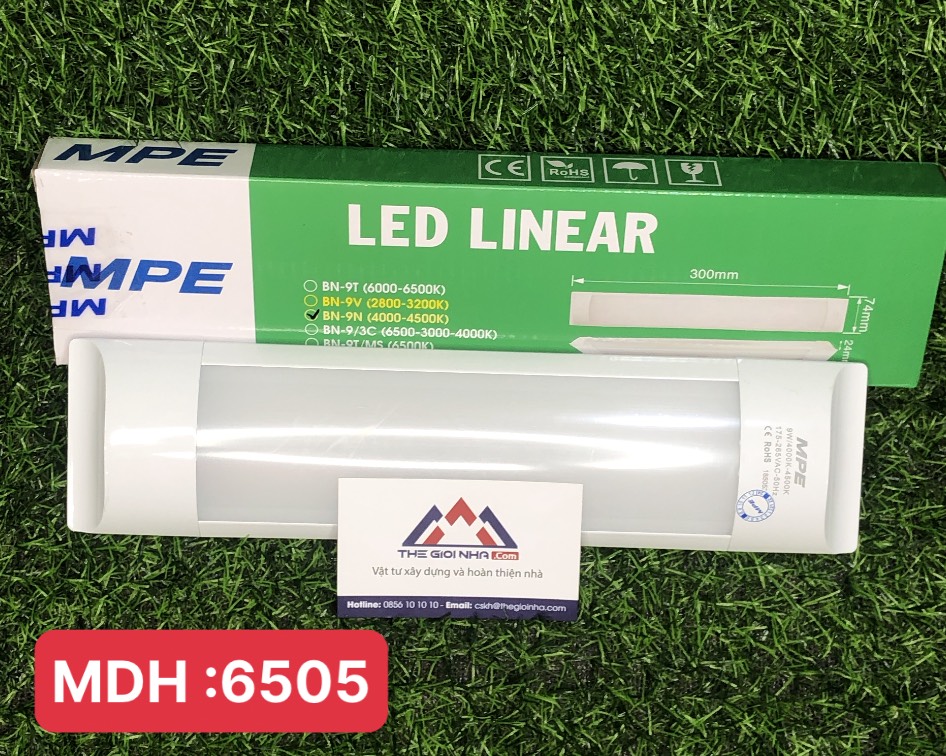 Đèn Led bán nguyệt MPE 9W, 300x74x24mm - BN-9N ánh sáng trung tính