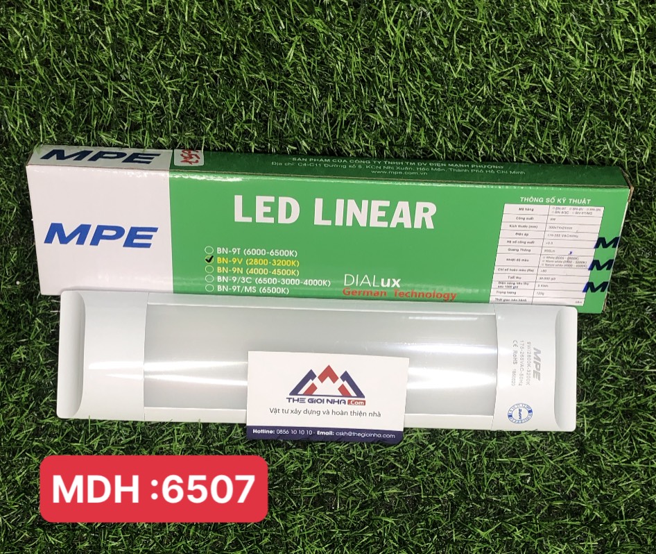 Đèn Led bán nguyệt MPE 9W, 300x74x24mm - BN-9V ánh sáng vàng