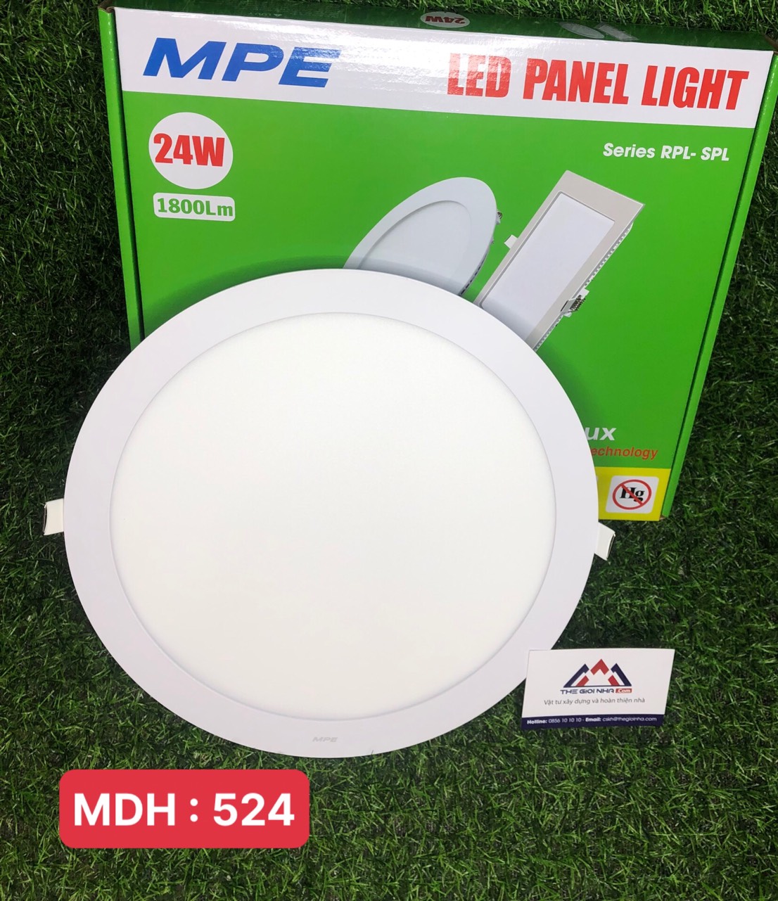 Đèn Led panel âm trần tròn 24W MPE RPL-24T ánh sáng trắng, KT Þ300x22 mm, đục lỗ Þ280 mm