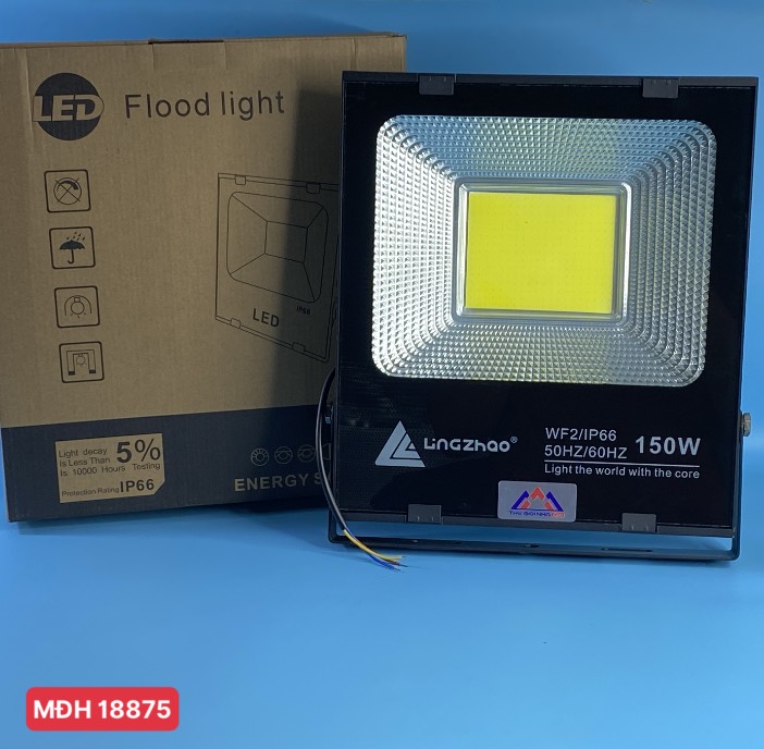 Đèn pha led 150W Lingzhao DPL-006, ánh sáng trắng, Kích thước hộp màu 335*93*374