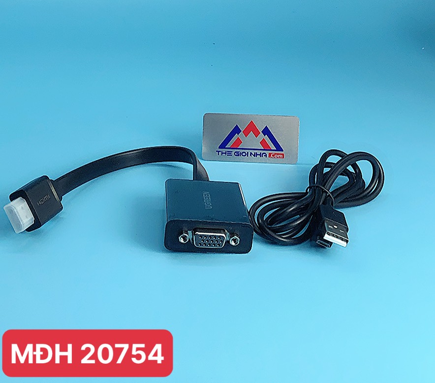 Cáp chuyển đổi HDMI to VGA dẹt có Audio Ugreen 40248