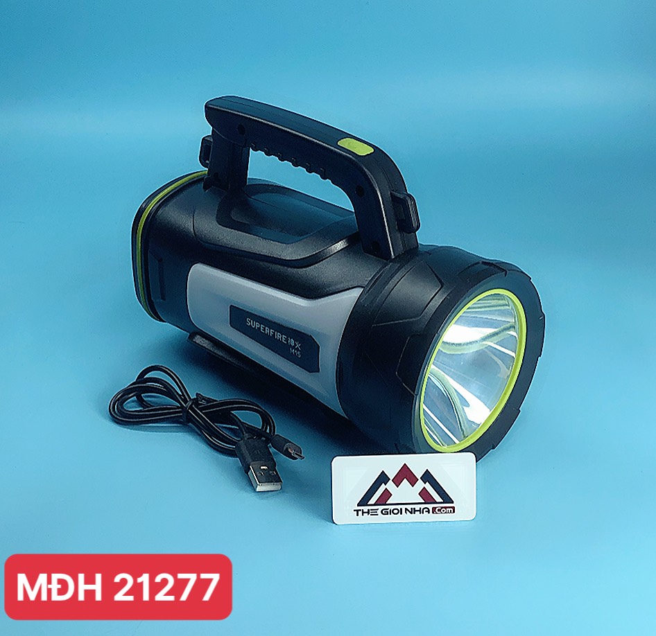 Đèn pin siêu sáng xách tay Supfire M15, chiếu xa, kiêm sạc dự phòng